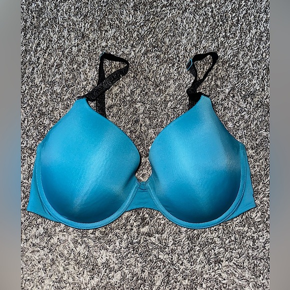 Victoria’s Secret T-Shirt Lightly Lined Demi Blue Glitter Strap Bra Size 34DD - Picture 1 of 10
